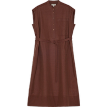 ICICLE womens 2024 summer new cotton and silk-dyed poplin knee-length dress