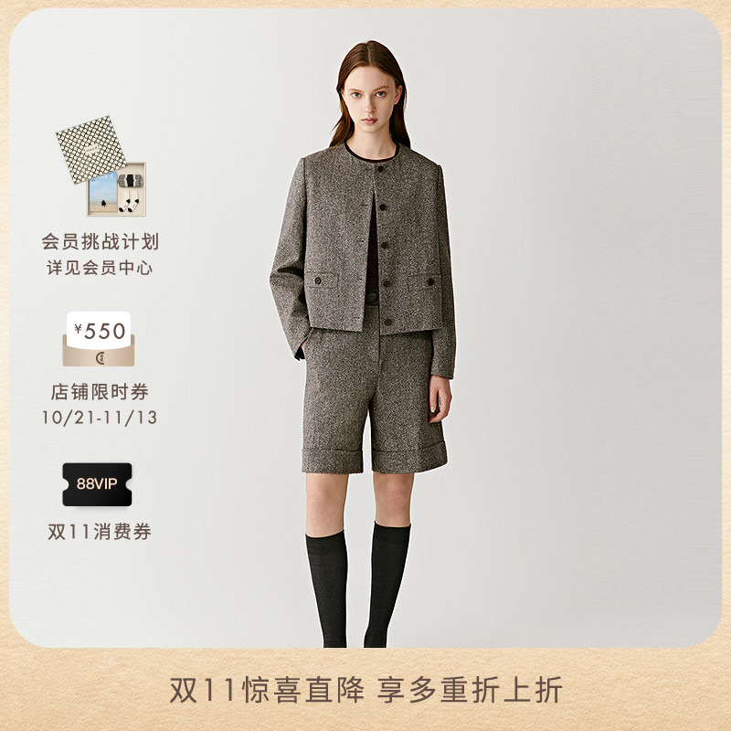 【Double 11】Icicle Women's Autumn Wool Blend Tweed Jacket Coat 【Double 11】Icicle Women's Autumn Wool Blend Tweed Jacket Coat