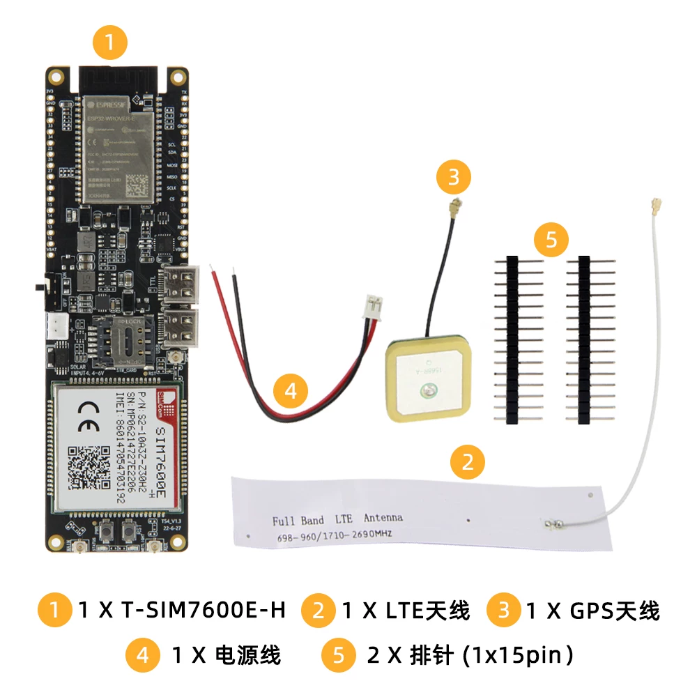 LilyGo® T-SIM7600E-H 4G LTE CAT4 USB-удлинитель промышленная Интернет-карта MCU32