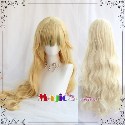 taobao agent Suzuki chick cos wig golden curly hair custom