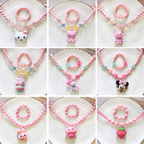 Children Necklace Ornaments Girl Baby Bracelet Suit Accessories Fashion Cute Cartoon Girl Princess 100 Hitch Jewellery