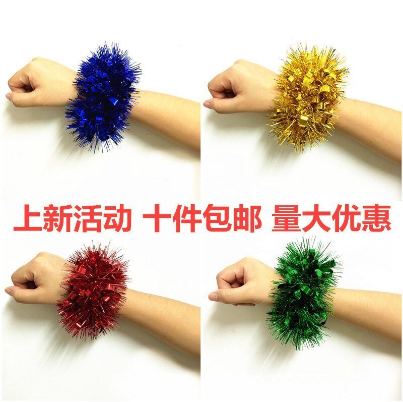 Flower Wedding Celebration Color Band Performance Program Children's Festival Leather Fascia Florist Ring Fur Wreaths Choreography Cheerleader Wrist