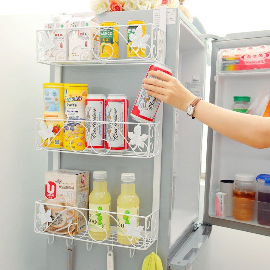 Hanging thickened bracket storage bag hanging cabinet pendant refrigerator hanger multi-layer decorative storage rack Cup side hanging suspension