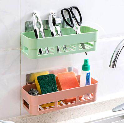 Strong technique sticker rack kitchen wall hanging drain storage rack bathroom self-adhesive storage rack rack bathroom storage free of punching suction