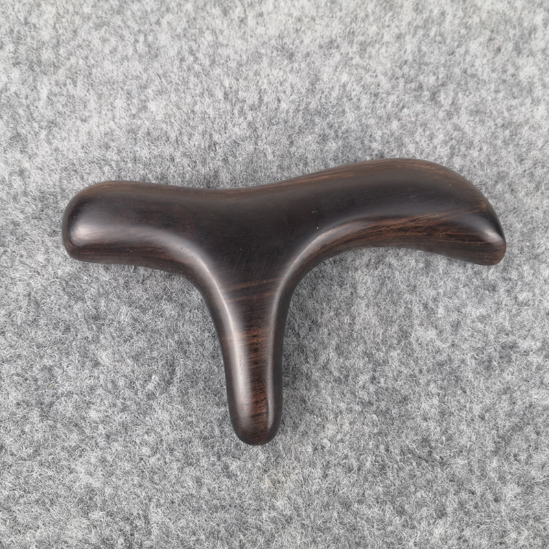 Ebony massager Scraping plate Foot leg acupressure massager Acupressure stick Solid wood foot reflexology massage