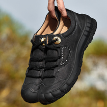 Gip Shield Mens Shoes Genuine Leather New Fall Mens Outdoor Casual Shoes Men Sport Non-slip Hiking Shoes Thick bottom