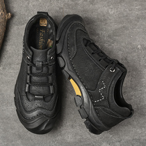 Autumn Winter Single Shoes Mens Shoes Genuine Leather 2021 New Outdoor Casual Shoes Subthick Leather Shoes Anti Slip Soft Bottom Mountaineering Shoes Man