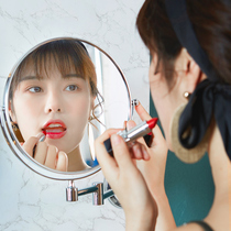 Bathroom makeup mirror folding telescopic hotel bathroom double-sided beauty hanging wall-mounted punch-free makeup mirror