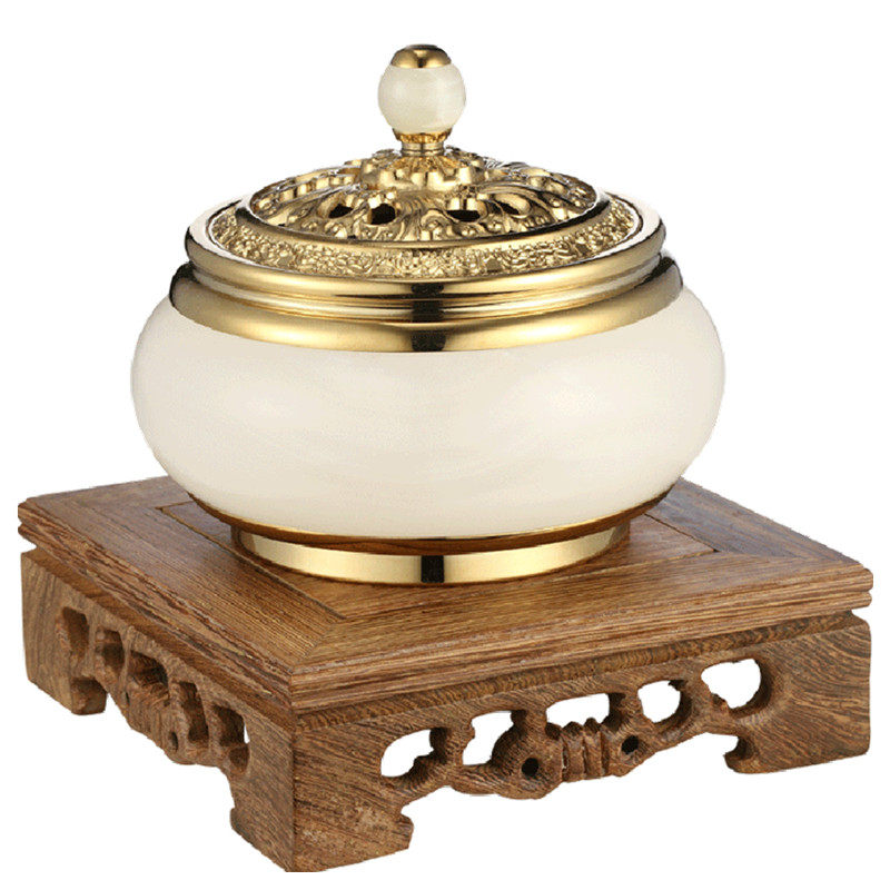 [USD 223.76] Wu xiangyuan Jade incense burner pure copper home indoor