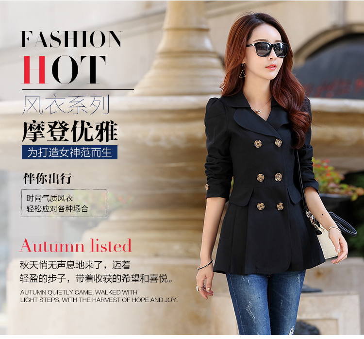 Mùa xuân 2018 mới và áo gió ngắn mới slim slim phiên bản Hàn Quốc của bà mẹ trung niên tải áo khoác rộng cỡ hoang dã áo ấm trung niên