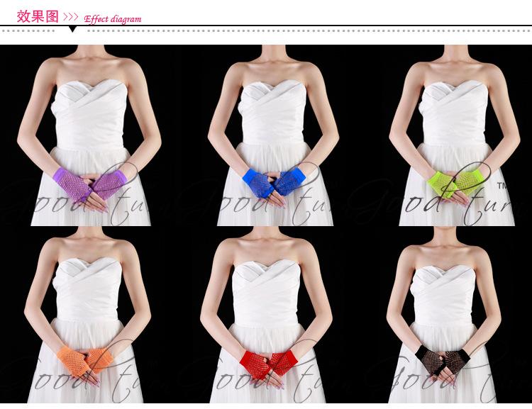 Lưới đánh cá găng tay phần ngắn lưới thô lưới găng tay vui vẻ punk multicolor hộp đêm găng tay sexy các nhà sản xuất găng tay giữ nhiệt