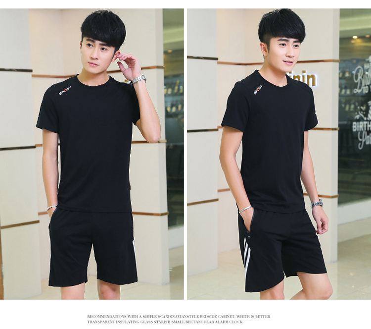 Mùa hè mỏng phần thể thao phù hợp với nam giới cộng với phân bón XL lỏng chạy bộ quần áo thể thao ngắn tay chất béo - Thể thao sau đồ bộ the thao nữ quần ngắn