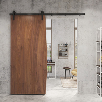 American retro solid wood barn door sliding door kitchen door hanging rail bathroom door partition interior door customization