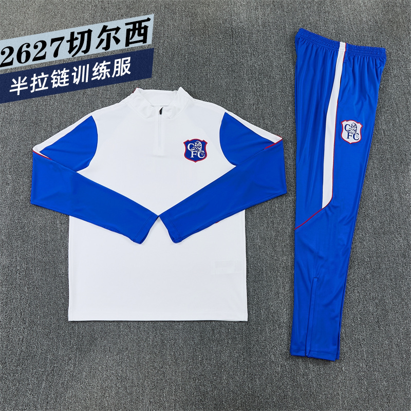 2627 Chelsea Jacket Long-Sleeved Training Uniform Jersey Half-Zip Sweatshirt Jacket Adult and Kidsren's Football Uniform Set 2627 Chelsea Jacket Long-Sleeved Training Uniform Jersey Half-Zip Sweatshirt Jacket Adult and Kidsren's Football Uniform Set