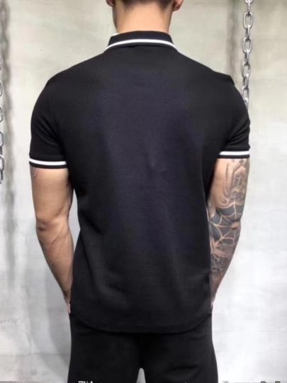 European and American trendy brand summer clothes new fashion little bee slim business short-sleeved T-shirt lapel POLO shirt for men