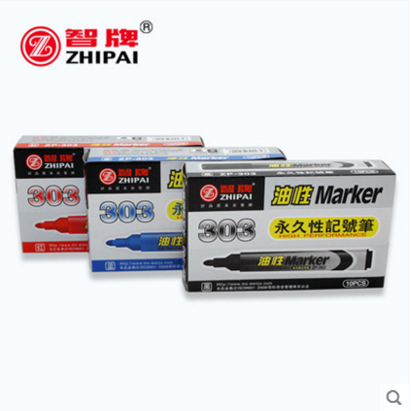 ZP - 303 single - headed oil - haired black and red coarse head label logistics express pen