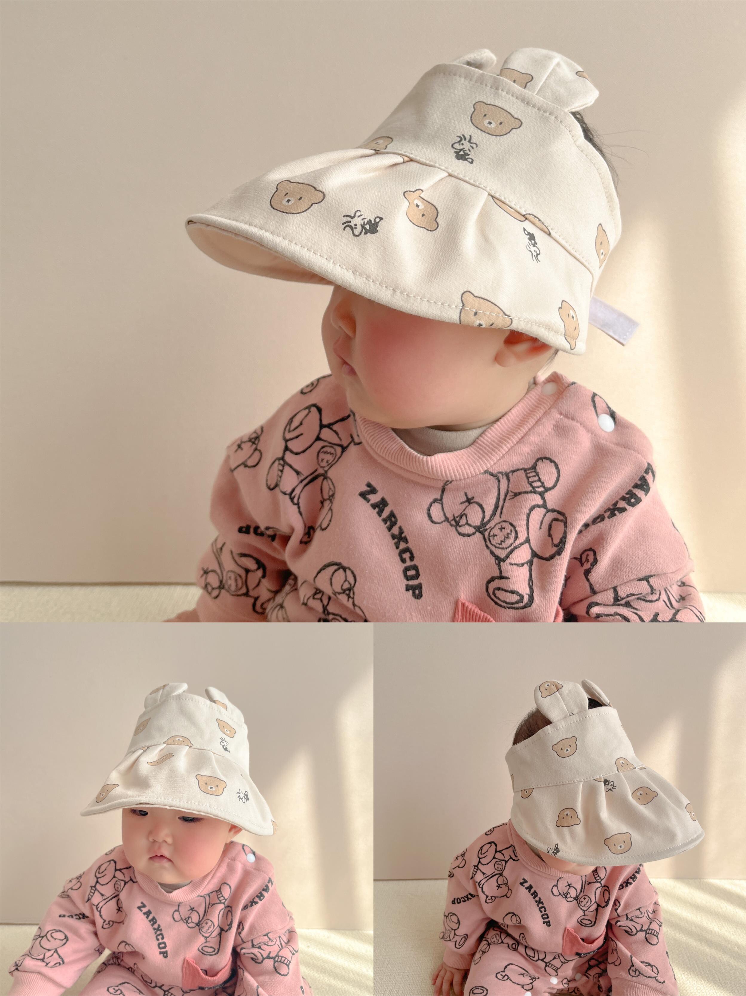 Baby sun hat summer newborn sun hat pure cotton thin section breathable baby empty top hat baby sun protection