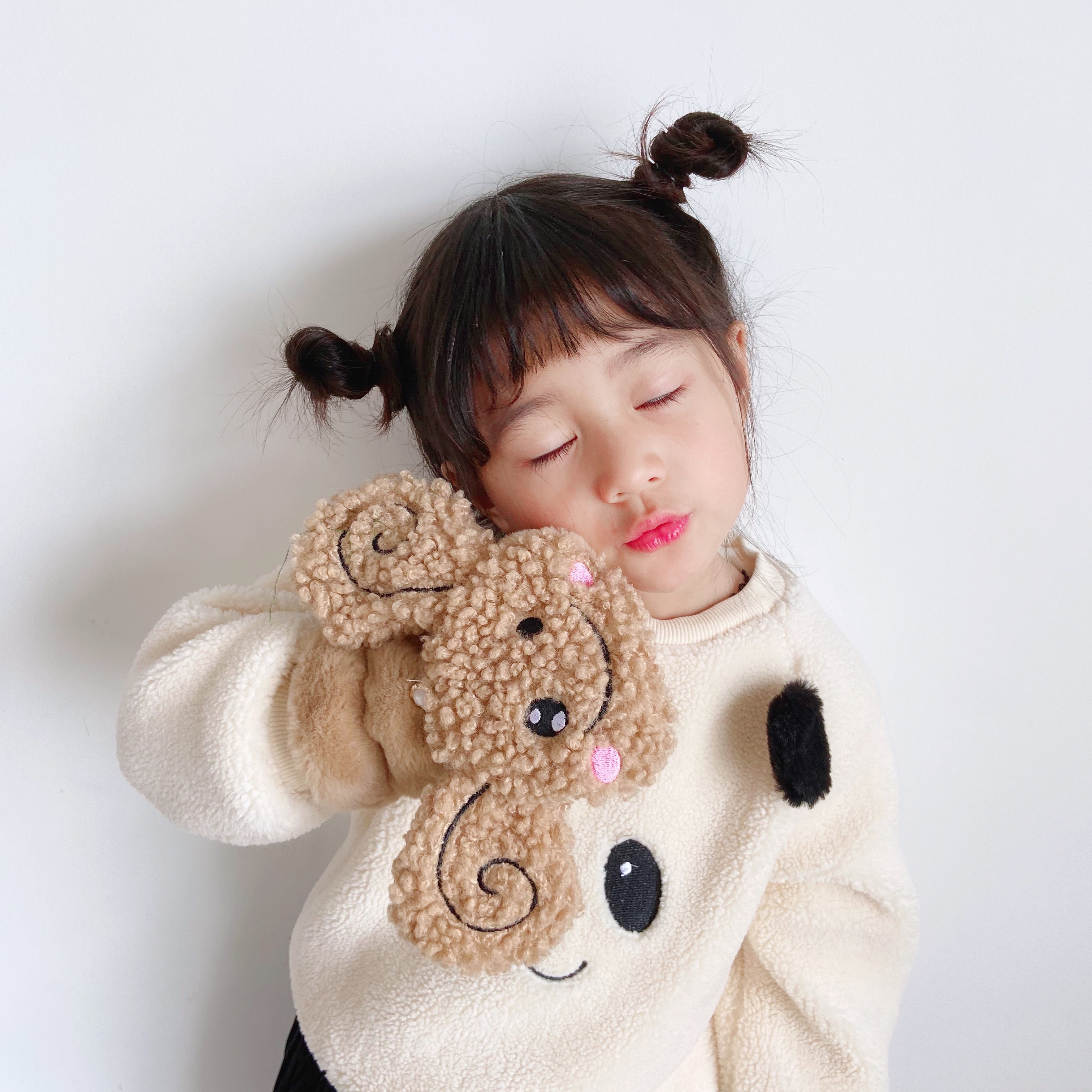 Children's gloves autumn and winter 5-12 years old primary and middle school students writing winter boys and girls keep warm half finger plus velvet thick cute