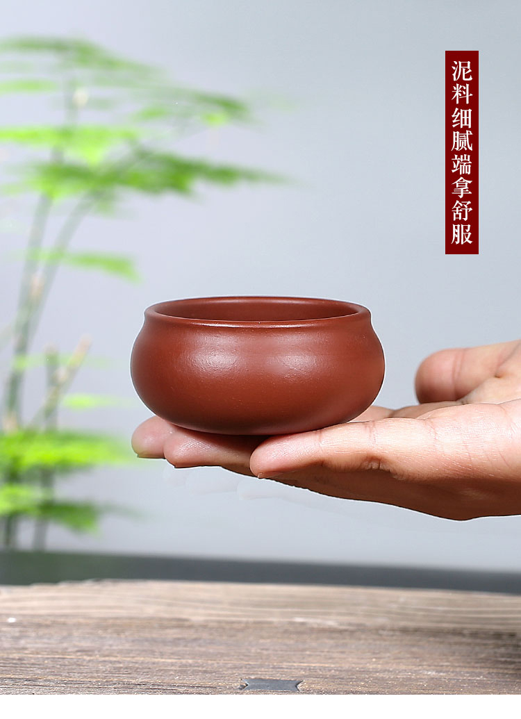 Zisha Master Cup Cup Cup nhỏ Yi Zisha Cup Pure Hand Kung Fu Tea Set Non-Ceramic Cup - Trà sứ bộ pha trà đạo