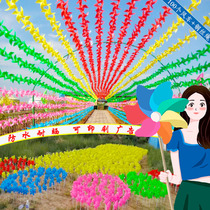 Rotating small windmill toy batch kindergarten windmill decorative plastic outdoor windmill hanging windmill string