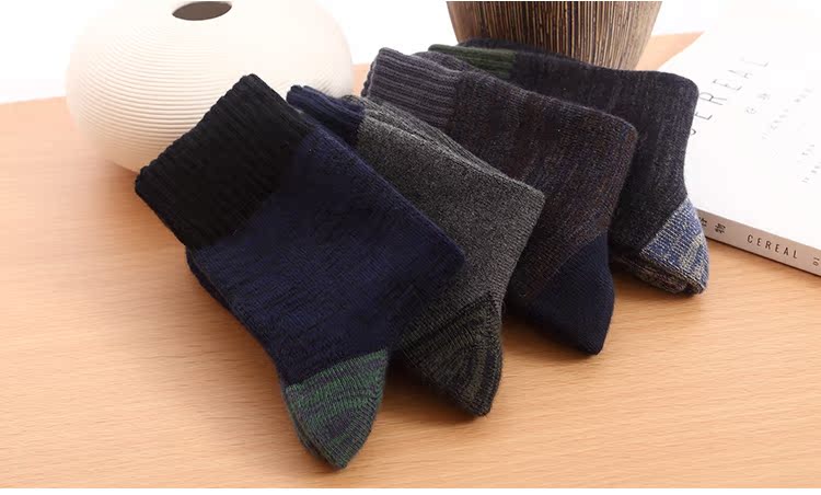 Mùa đông dày nam vớ cotton cộng với vớ nhung Mùa đông terry siêu dày khăn vớ cotton ống vớ tất lười