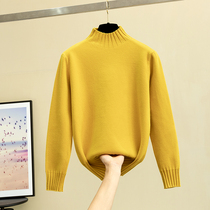 Knitted base shirt Womens Long Sleeve Interior Winter Warm Slim Pullover Half Turtleneck Sweater Women 2020 New
