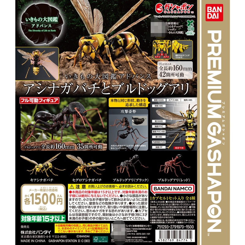 [in Stock] Bandai Capsule Toy Biological Encyclopedia Advance Hornet and Bullhead Ant
