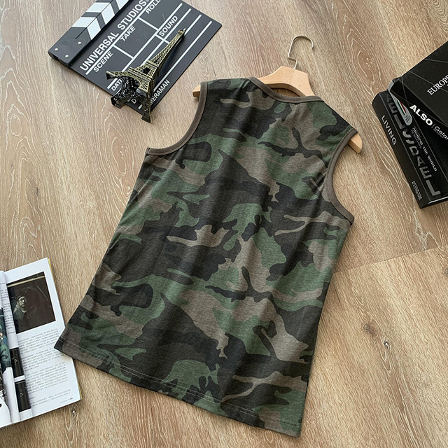 ຜ້າຝ້າຍບໍລິສຸດ camouflage sleeveless vest ຜູ້ຊາຍ summer ຜູ້ຊາຍ sweat-absorbent breathable ກິລາອອກກໍາລັງກາຍສະດວກສະບາຍບາດເຈັບແລະ undershirt undershirt