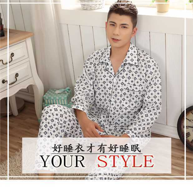 Đặc biệt cung cấp mùa đông đồ ngủ nam trung niên cotton mùa đông cha mùa thu và mùa đông trung niên phù hợp với dịch vụ nhà đồ bộ dài tay mặc nhà