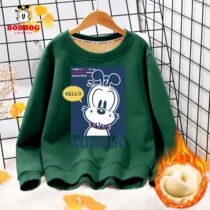 Babu Bean Boy Necroe Gush Boy Big Boy Children Clothes Handsome New Tide Round Collar Green Boy Clothing