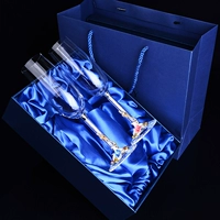 LUXURY sáng tạo men rượu sâm banh thủy tinh đỏ rượu thủy tinh cốc rượu vang cao cấp đặt ly pha lê hộ gia đình châu Âu - Rượu vang bộ ly uống rượu cao cấp