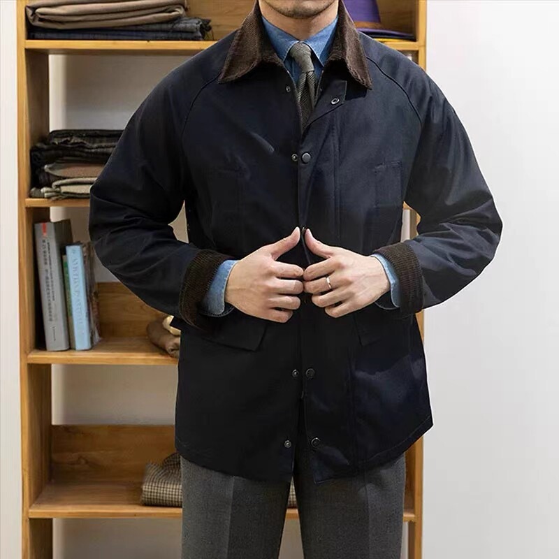 2025 Winter New Vintage Outdoor Waist-Tightening Hunting Windproof Jacket Men's British Style Versatile Waterproof Fashion Coat