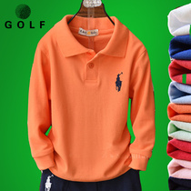 Teen golf jersey clothing childrens lapel polo shirt boys long sleeve cotton T-shirt girls sports shirt