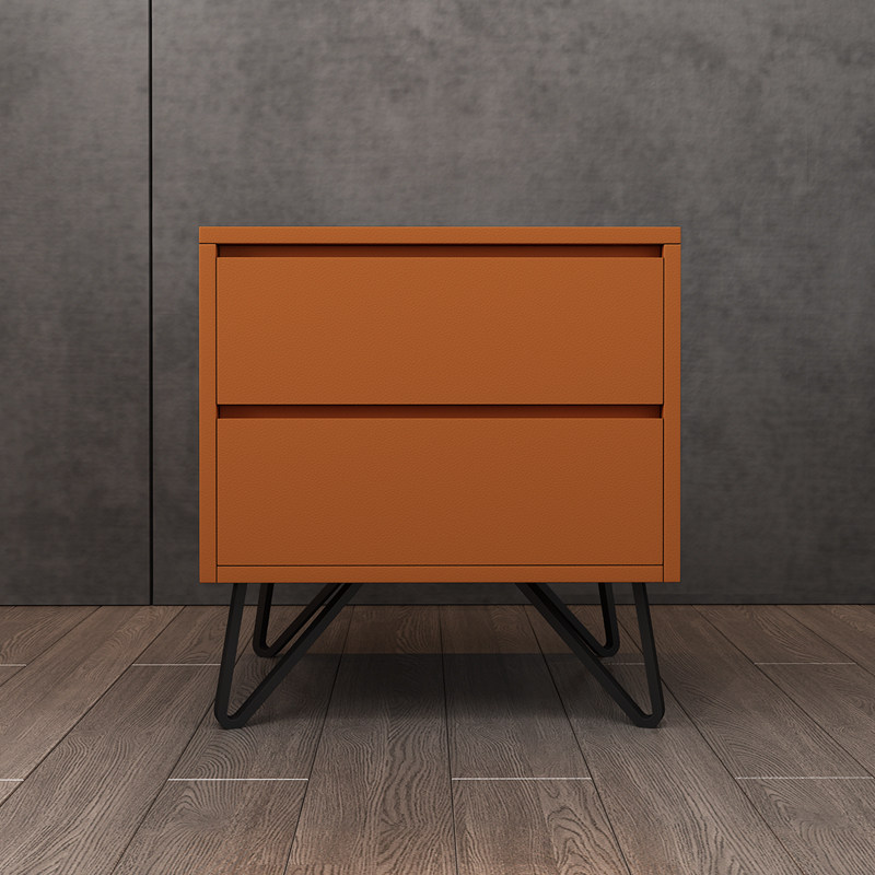 Extremely Minimalist Modern Bed Head Cabinet Two Drawers Bucket Chest Bedroom Net Red Bedside Containing Cabinet Nordic Economy Type Containing Cabinet