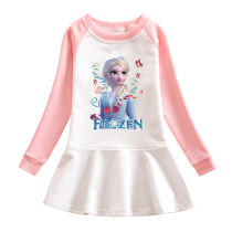 Girls dress spring and autumn dress Aisa skirt pure cotton baby baby ice and snow princess long sleeve dress