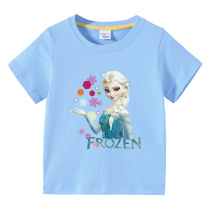 Girls dress up with pure cotton ice and snow princess Big baby short sleeve T-shirt for children and young children
