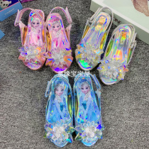 Frozen Childrens High Heels Princess Aisha Spring and Autumn Sandals Baby Girls Primary School Students Crystal Shoes 2-8