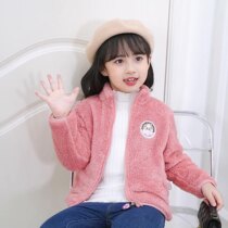 Childrens cotton clothes autumn and winter childrens sweater coat double-sided plus-wool thickness and warm-up in large childrens coral velvet