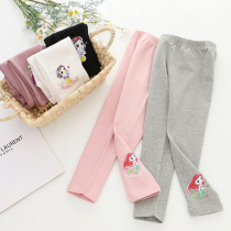 Girls punch pants children pants spring and autumn cotton girls wear baby cartoon mermaid trousers
