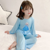 Press Princess Girls Pyjamas Spring and Autumn Pure Cotton Long Sleeve Girl Cartoon Home Clothes for Children Summer