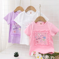 Girl Short Sleeve T-shirt Pure Cotton Summer Garden Girl Baby Short Star Delucartone Clothes Childrens Top
