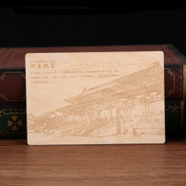 Tintin wooden original hand painted Forbidden City Beijing Forbidden City creative gift postcrossing wooden postcard