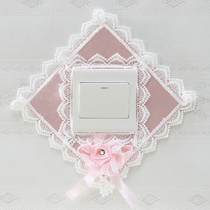 Switch Protective Sleeves Cloth Art Lace Double Switch Sticking Wall Patch Creative Living Room Border Light Socket Decoration Brief Hyundai