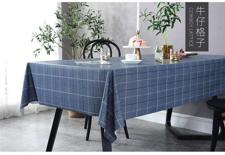Khăn trải bàn bằng vải cotton và vải lanh phong cách nhỏ hình chữ nhật PVC tươi chống thấm nước chống vảy dầu không dùng một lần màu đỏ Bắc Âu - Khăn trải bàn khăn trải bàn decor