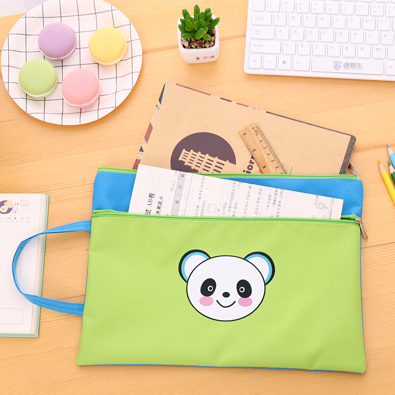 A4 student Paper bag Laced Bag Canvas South Korea Xiaoqing New a4 Oxford Bucartoon Exam Paper Bag Double subject bag