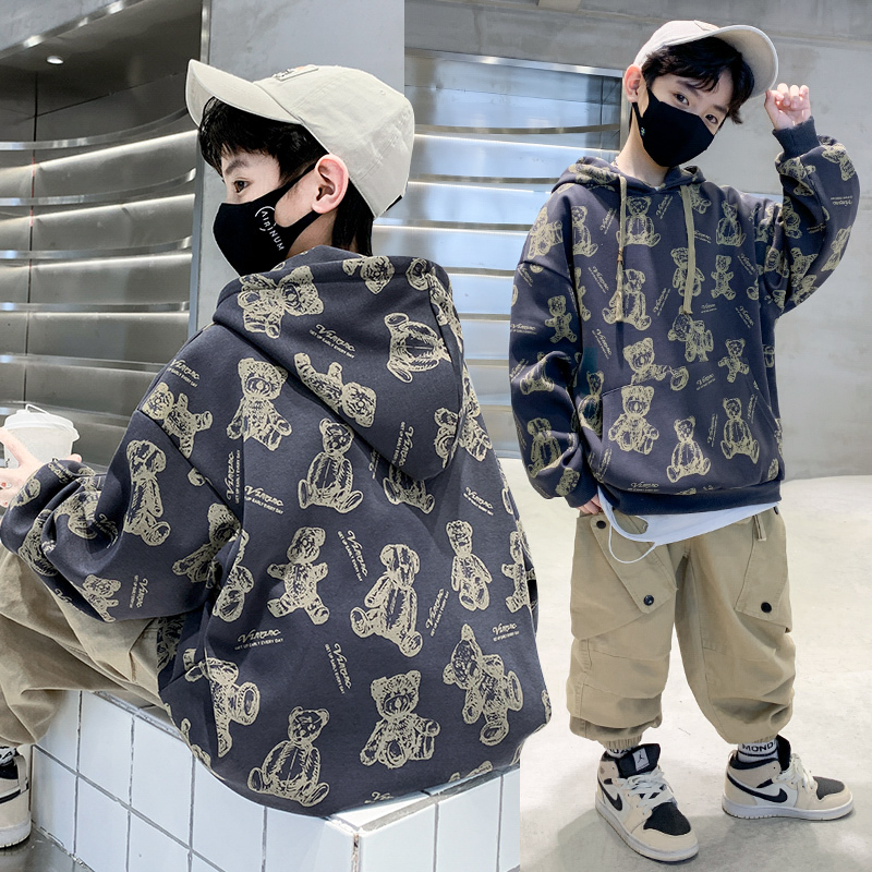 Boys' Sweatshirt Autumn Top Cartoon Spring and Autumn Long-Sleeved Stylish Big Kids Boys' Clothing Huzhou Zhili Children's Clothing
