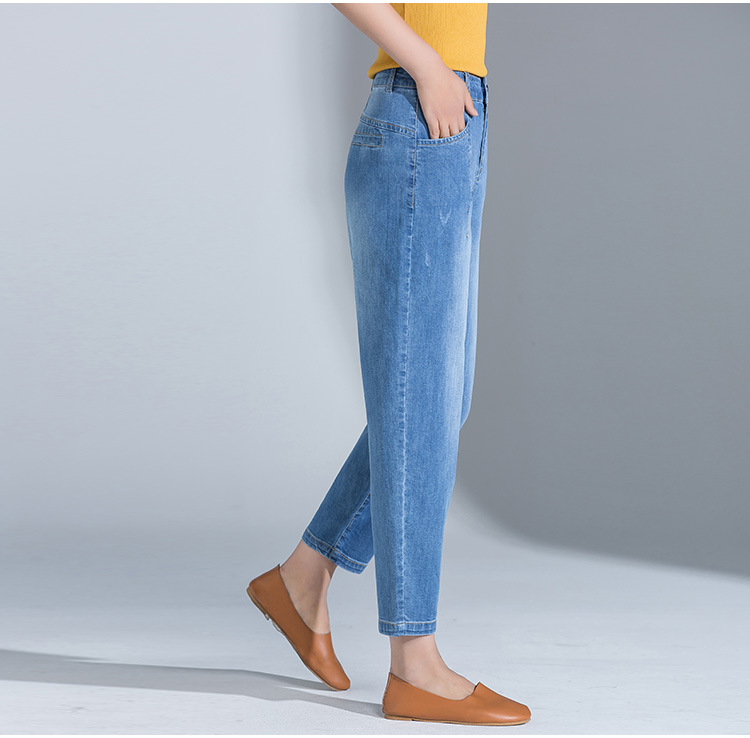 Mùa xuân mới 2019 quần nữ cạp cao cạp cao quần jeans chín quần harem quần âu quần carrot - Quần jean đồ nữ đẹp