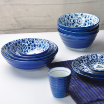 Japanese tableware Big Bowl soup bowl noodle bowl home large creative personality retro nostalgic ceramic bowl fruit salad bowl