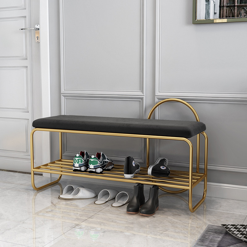 Nordic ins Sworn stool Home doorway Shoe shop Shoes Bench Iron Art Wear stool Shoes Stool Xuanguan Sofa Chair Bed Tail Bench