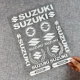 Наклейка Suzuki серебристо-белая полая